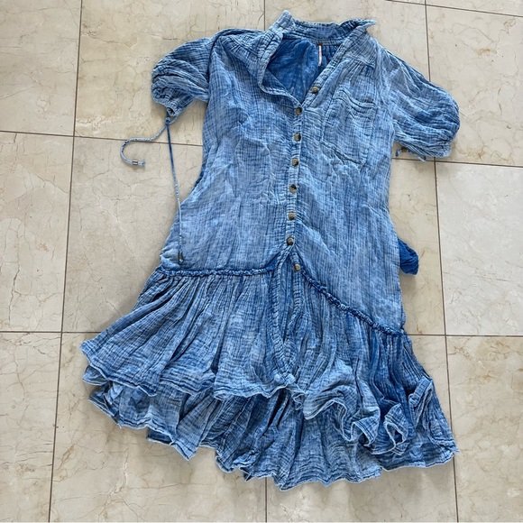 Free People Dresses & Skirts - Free People Maxi Chambray Jean Dress Sz Small